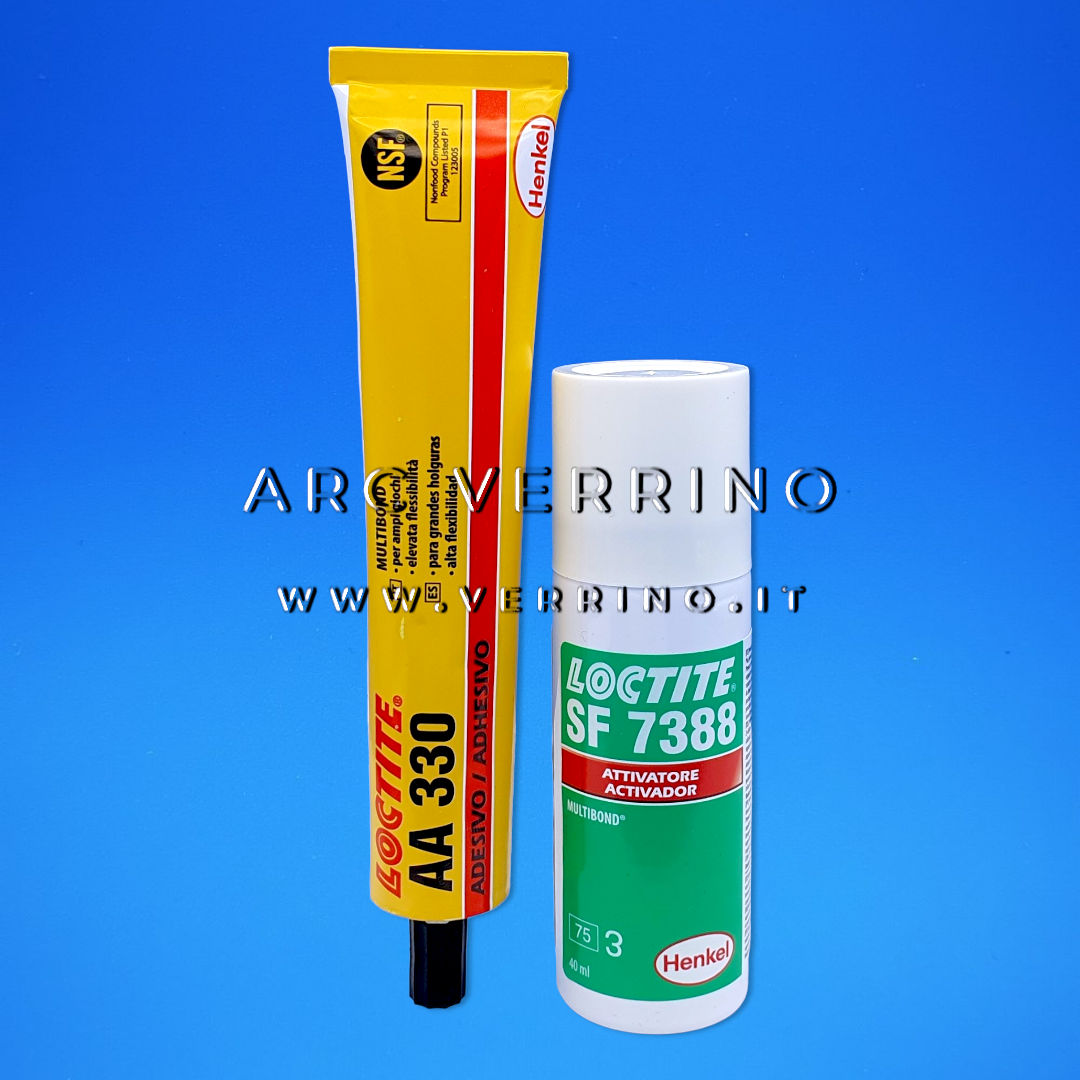 Sigillante Loctite MULTIBOND KIT | Adesivo multimateriale LOCTITE AA 330 (50 ml) + Attivatore LOCTITE SF 7388 (40 ml)