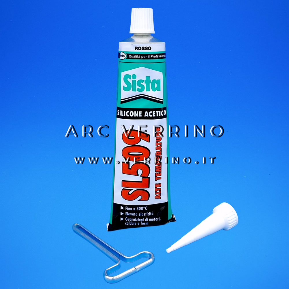 Silicone Sista SL509 ACETICO ROSSO - Tubetto 70 ml | Sigillante siliconico acetico per alte temperature