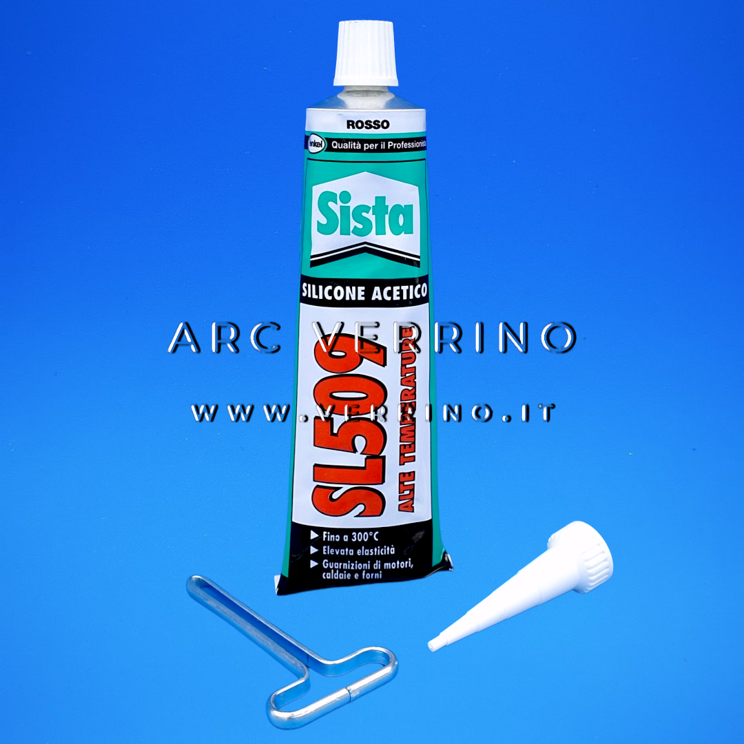 Silicone Sista SL509 ACETICO ROSSO - Tubetto 70 ml | Sigillante siliconico acetico per alte temperature