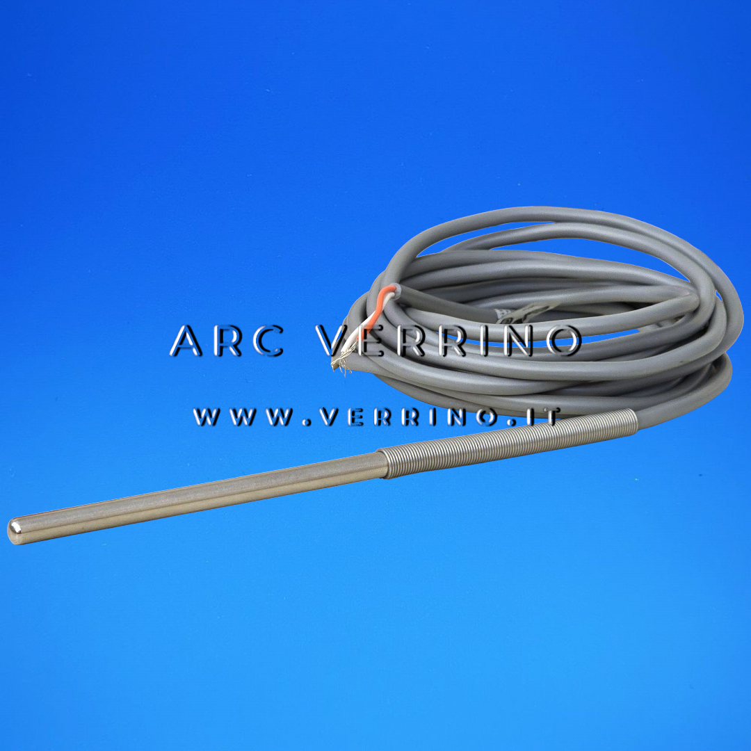 Sonda di temperatura PT100 ricambio originale  Eliwell SN206022 | Termocoppia cavo silicone 3 m – Terminale 6×100 mm - ARC VERRINO GROTTAFERRATA E ARC VERRINO ROMA
