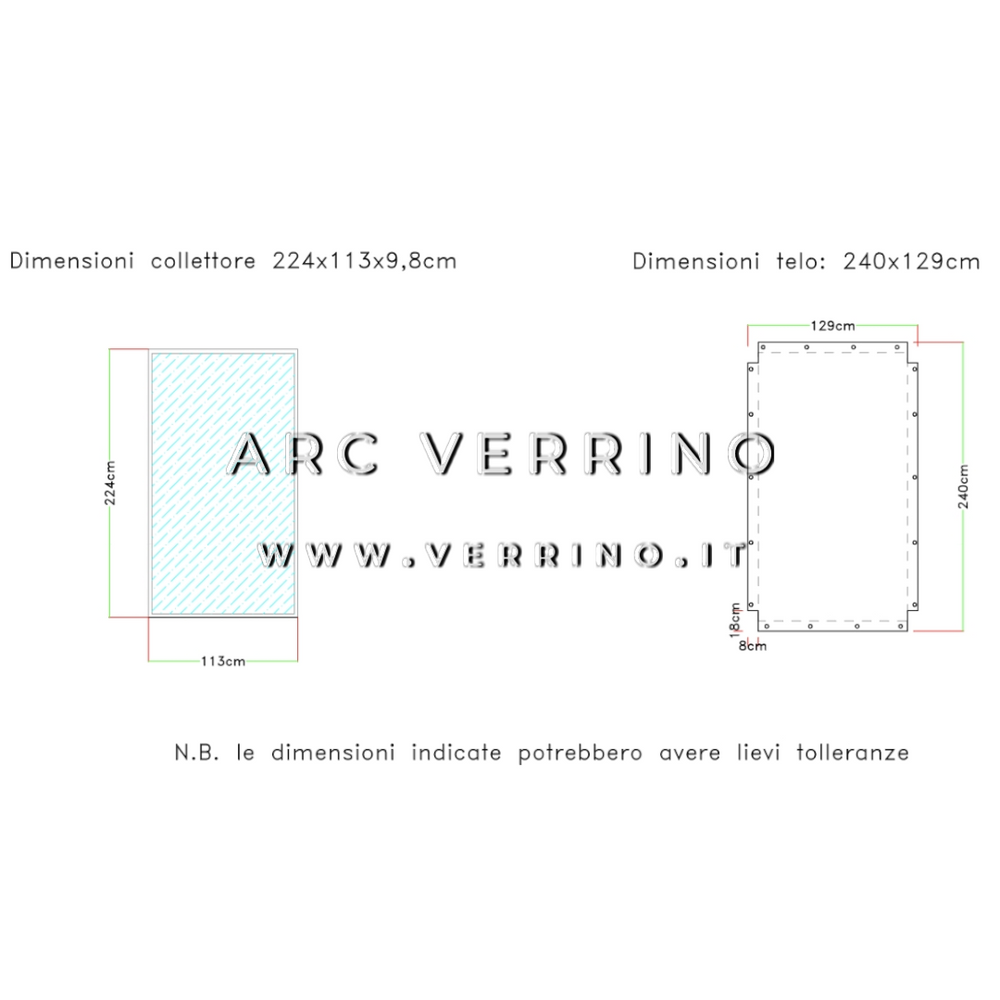  Telo di copertura in PVC - 129 x 240 cm - per collettori solari ARISTON KARIOS (pannelli solari termici) | TEL 9 C_2