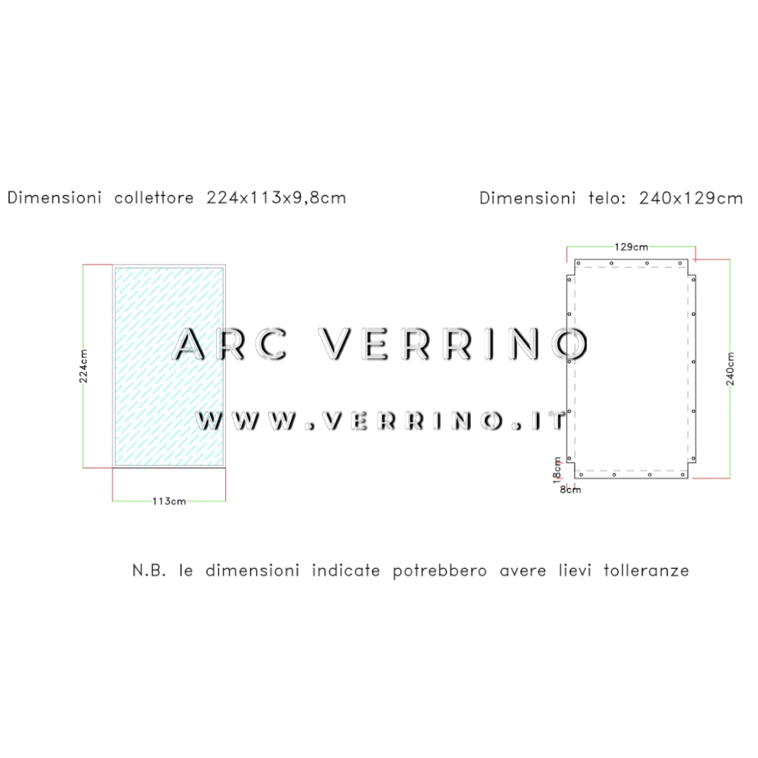  Telo di copertura in PVC - 129 x 240 cm - per collettori solari ARISTON KARIOS (pannelli solari termici) | TEL 9 C_2