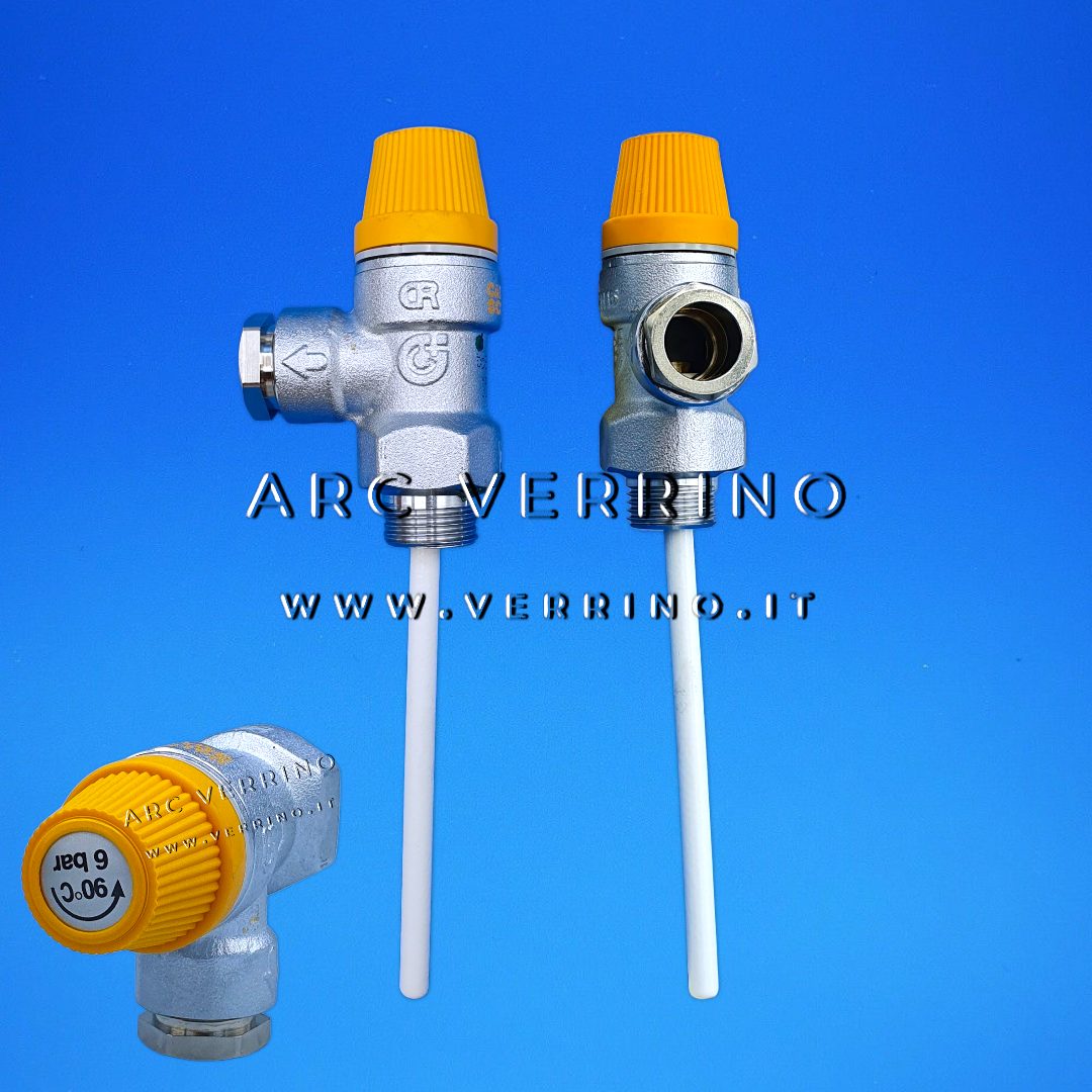 Valvola di sicurezza Caleffi Solar 309461 temperatura/pressione - modello 309 | 6 Bar per pannelli solari