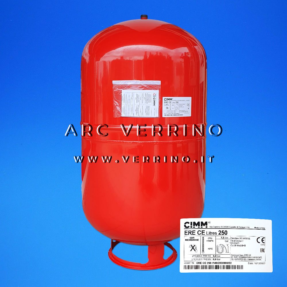 Vaso di espansione cilindrico - CIMM ERE CE - 250 Litri - 1 M | Elbi 820250