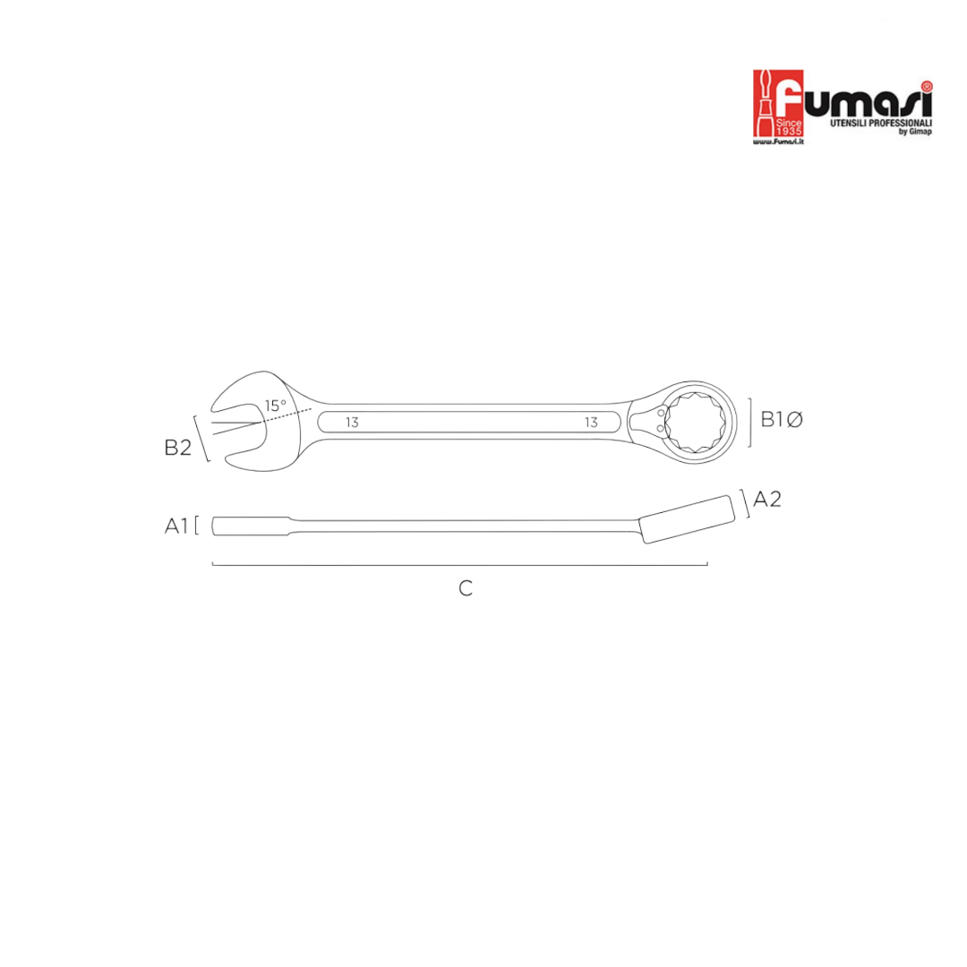 
                  
                    Chiave combinata a cricchetto fisso - 10x10 mm | Fumasi 335510
                  
                