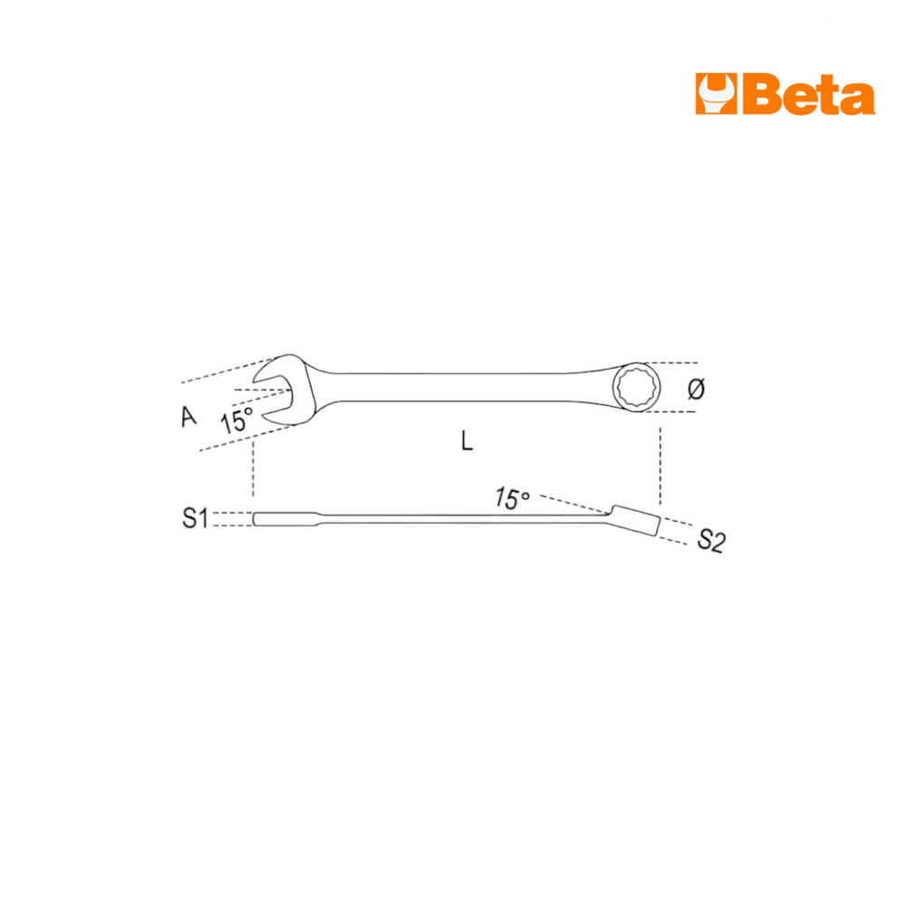 Chiave combinata 42 - a forchetta e poligonale - 10x10 mm | Beta 000421010