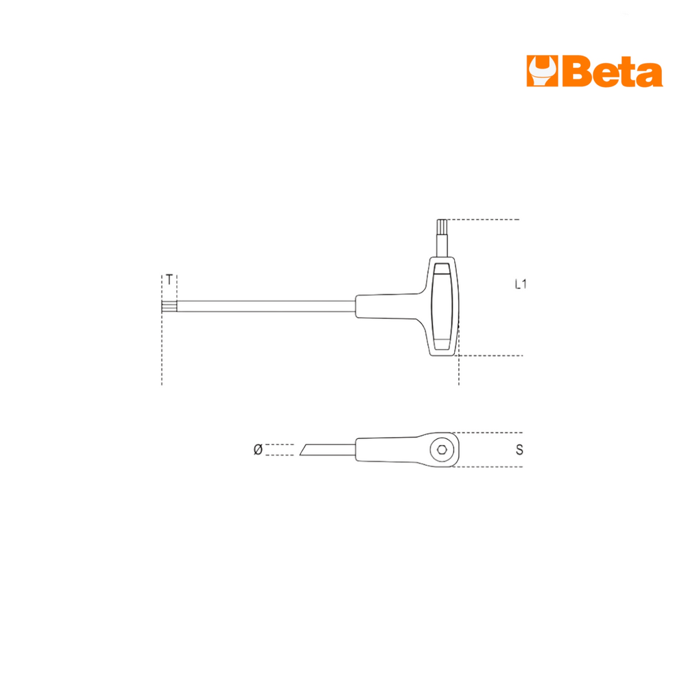 
                  
                    Chiave Tee esagonale 96T - a brugola con impugnatura - 2 mm | Beta 000960934
                  
                
