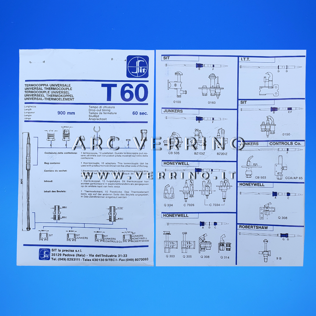 Termocoppia universale Sit 0.208.002 - 900 mm | 10 adattatori (M8x1 - M9x1 - M10x1 - 11/32)_2